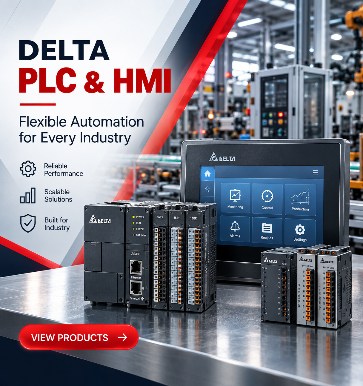 Delta PLC and HMI Industrial Automation